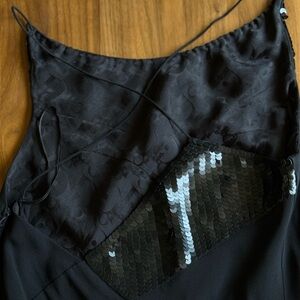 Dior Black Sequin Fish Tail Ball Gown